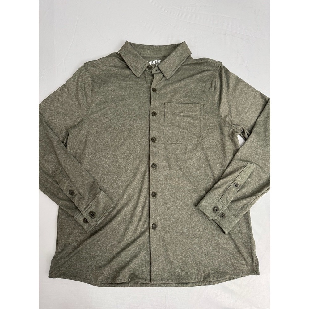 Duluth Button Down Mens Medium Green Breathable Lightweight